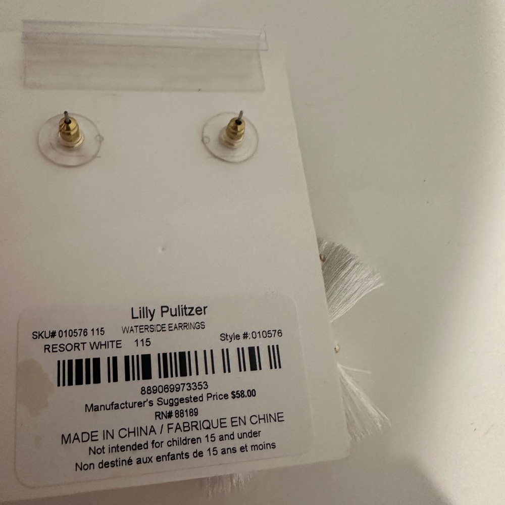 Lilly Pulitzer Waterside Tassel Earrings in Resort White - Picture 2 of 4
